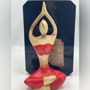 Hand Crafted Wooden Yoga Sculpture: “Vrksasana” Tree Pose Praying Hands Position